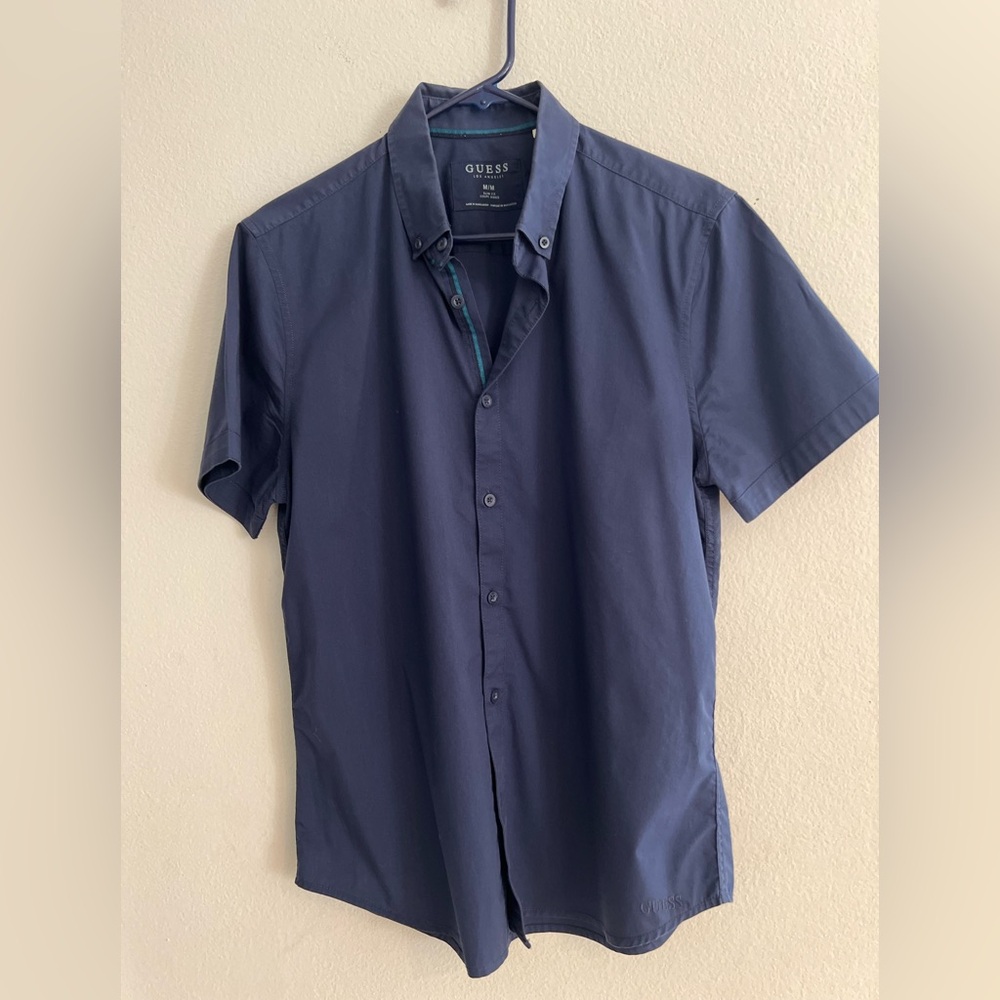 GUESS Men's Deep Blue Casual Shirt